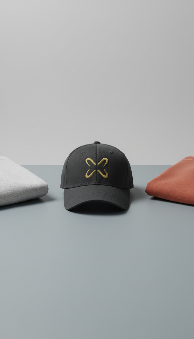 Embroidered Cap with Gold Accent Logo