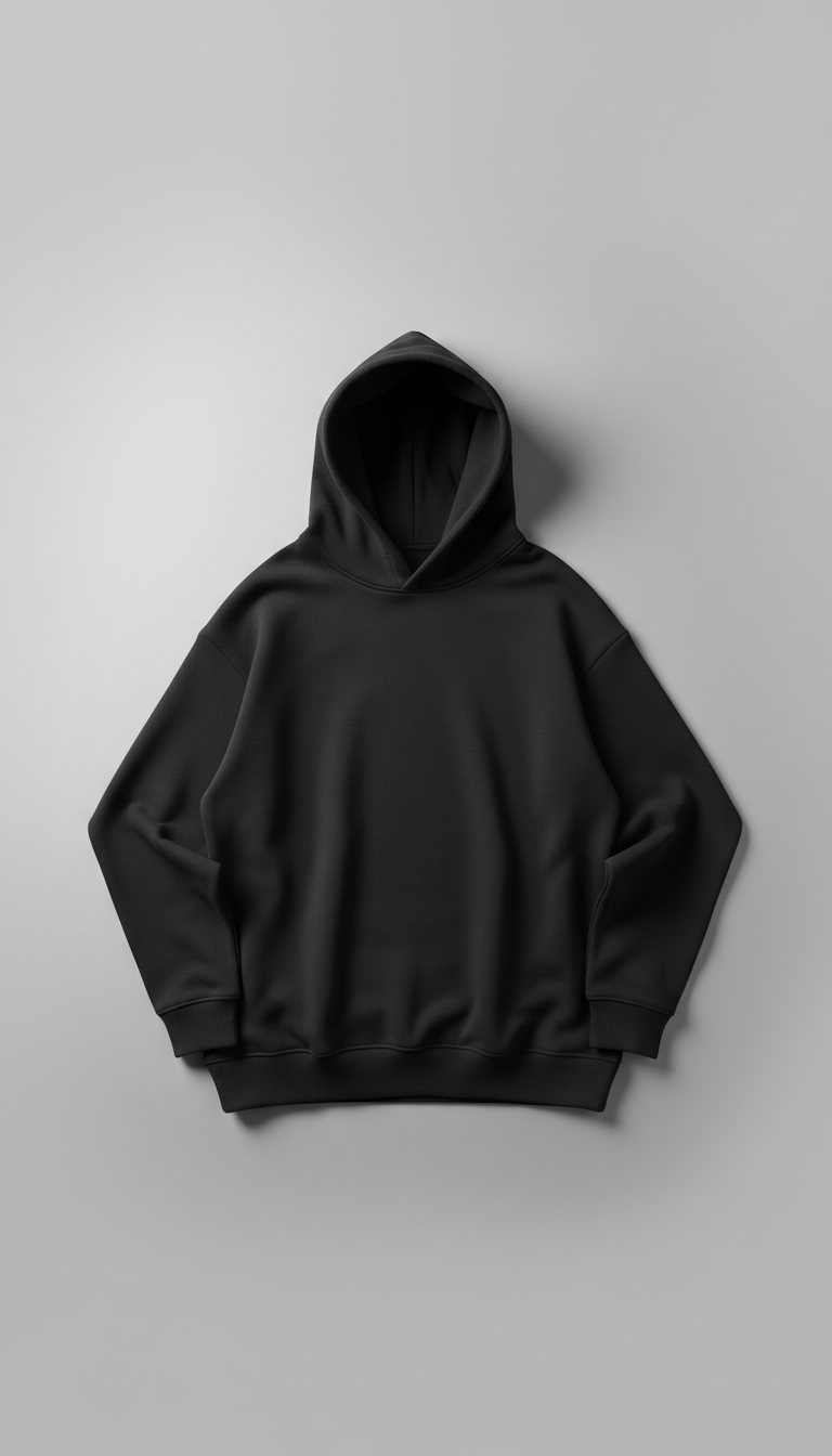 Graphite Black Minimalist Hoodie