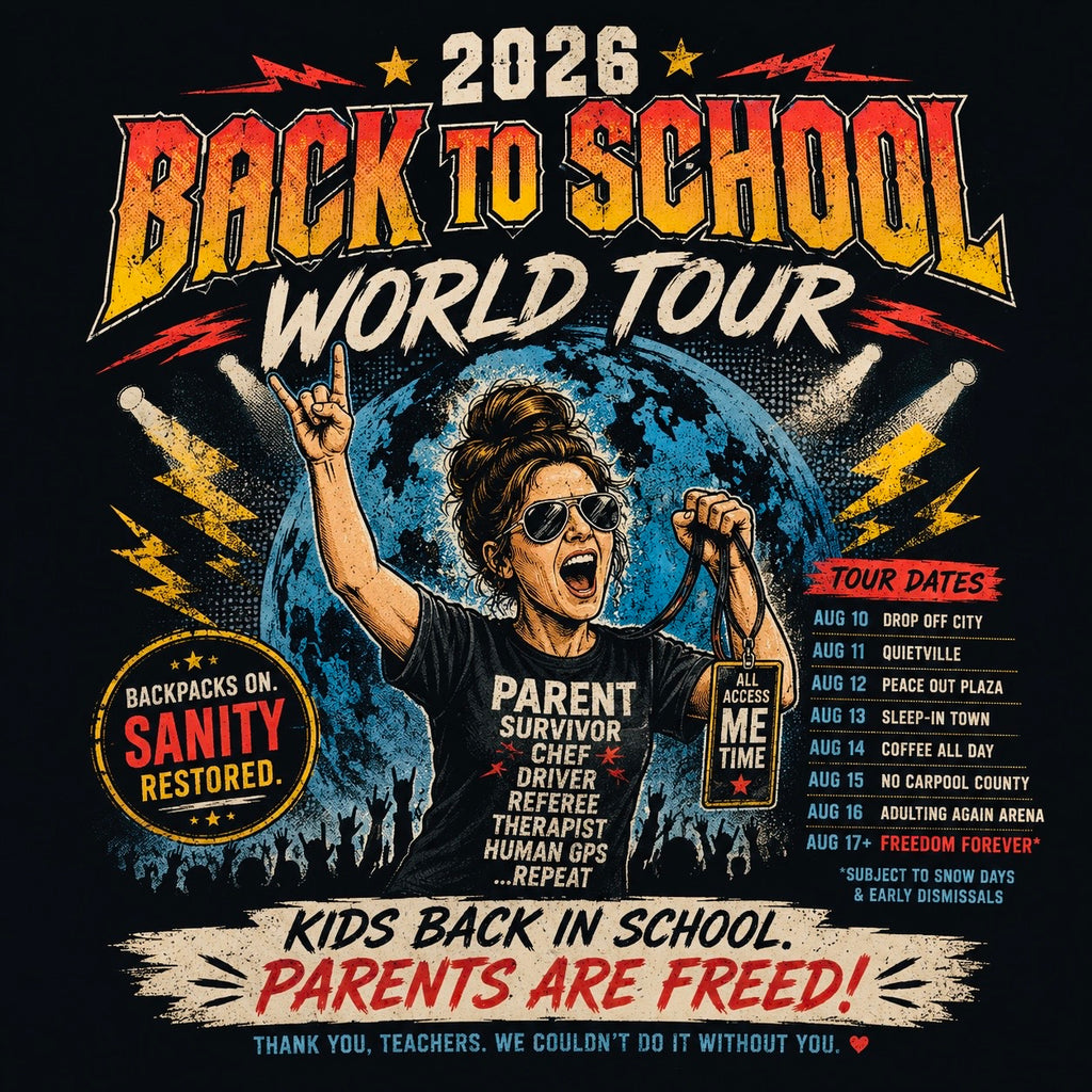 2026 Back to School World Tour graphic tee design