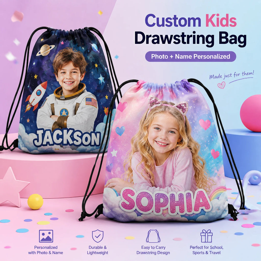 Personalized Kids Drawstring Backpack