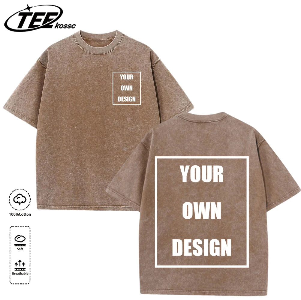 Custom Graphic Snow Wash Unisex T-Shirt