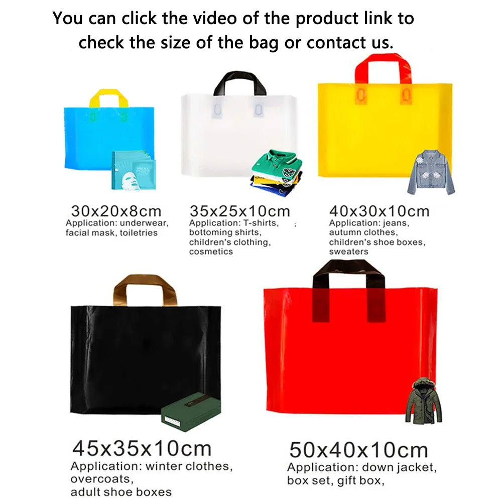 Custom Logo Shopping Bags – 100 Pack