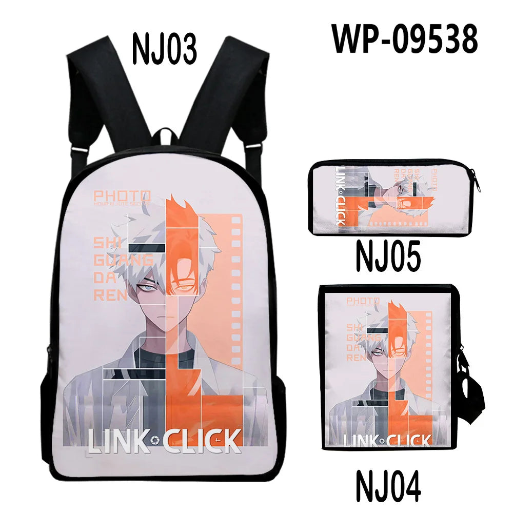 Anime 3D Print Backpack Set