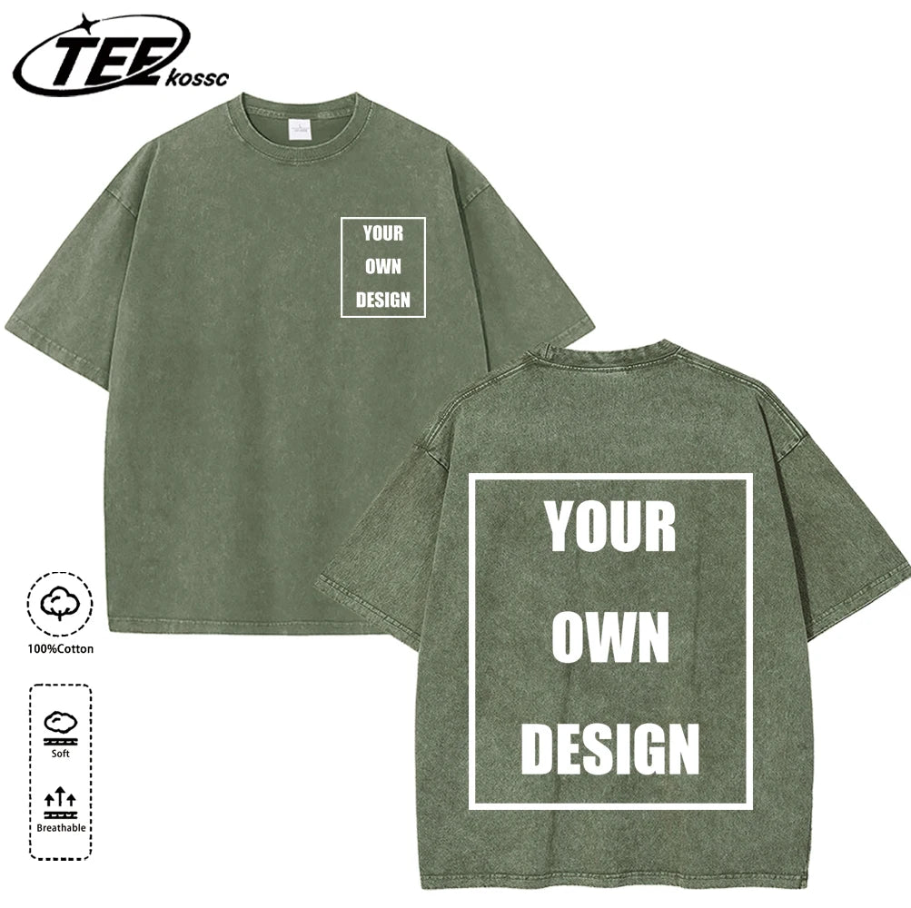 Custom Graphic Snow Wash Unisex T-Shirt