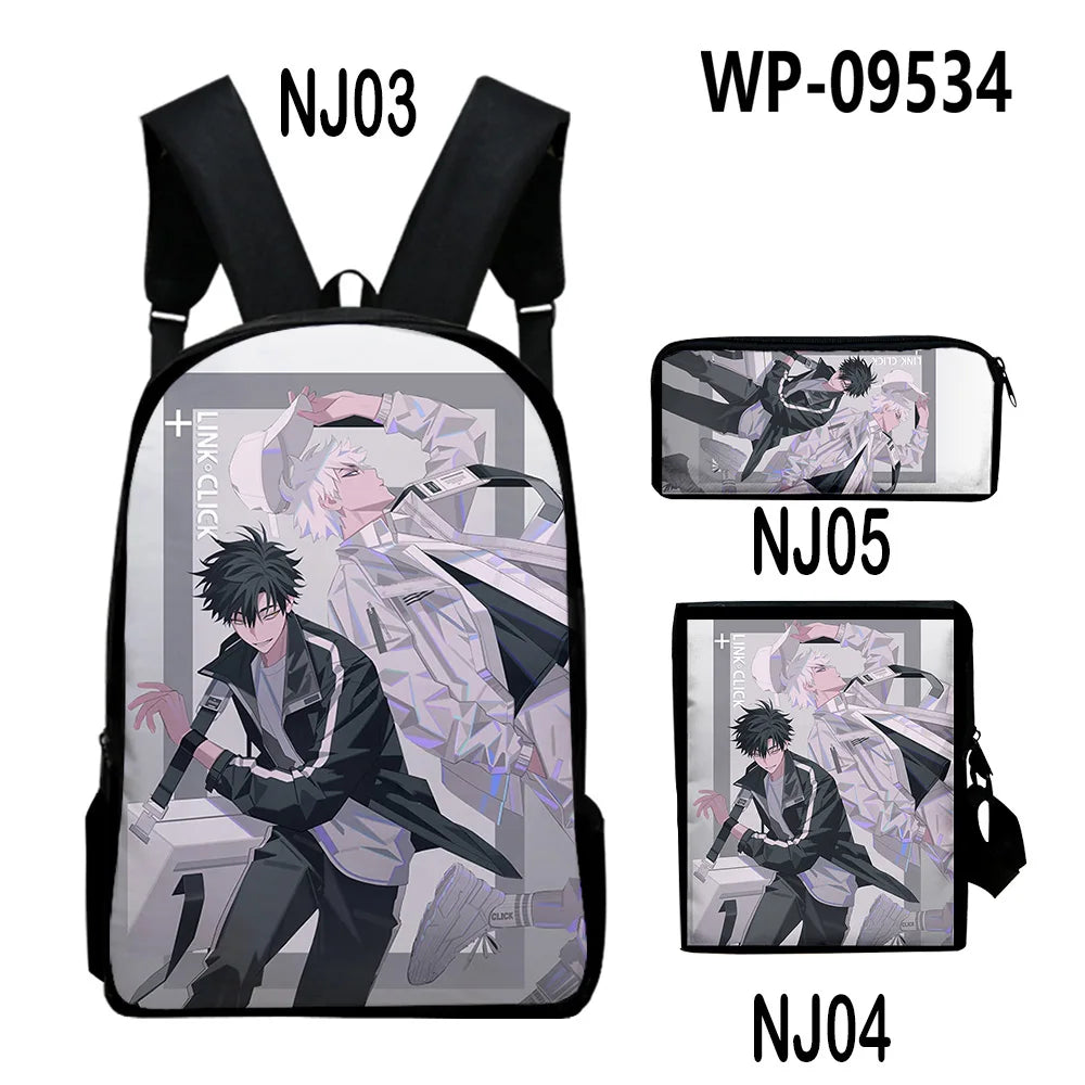 Anime 3D Print Backpack Set
