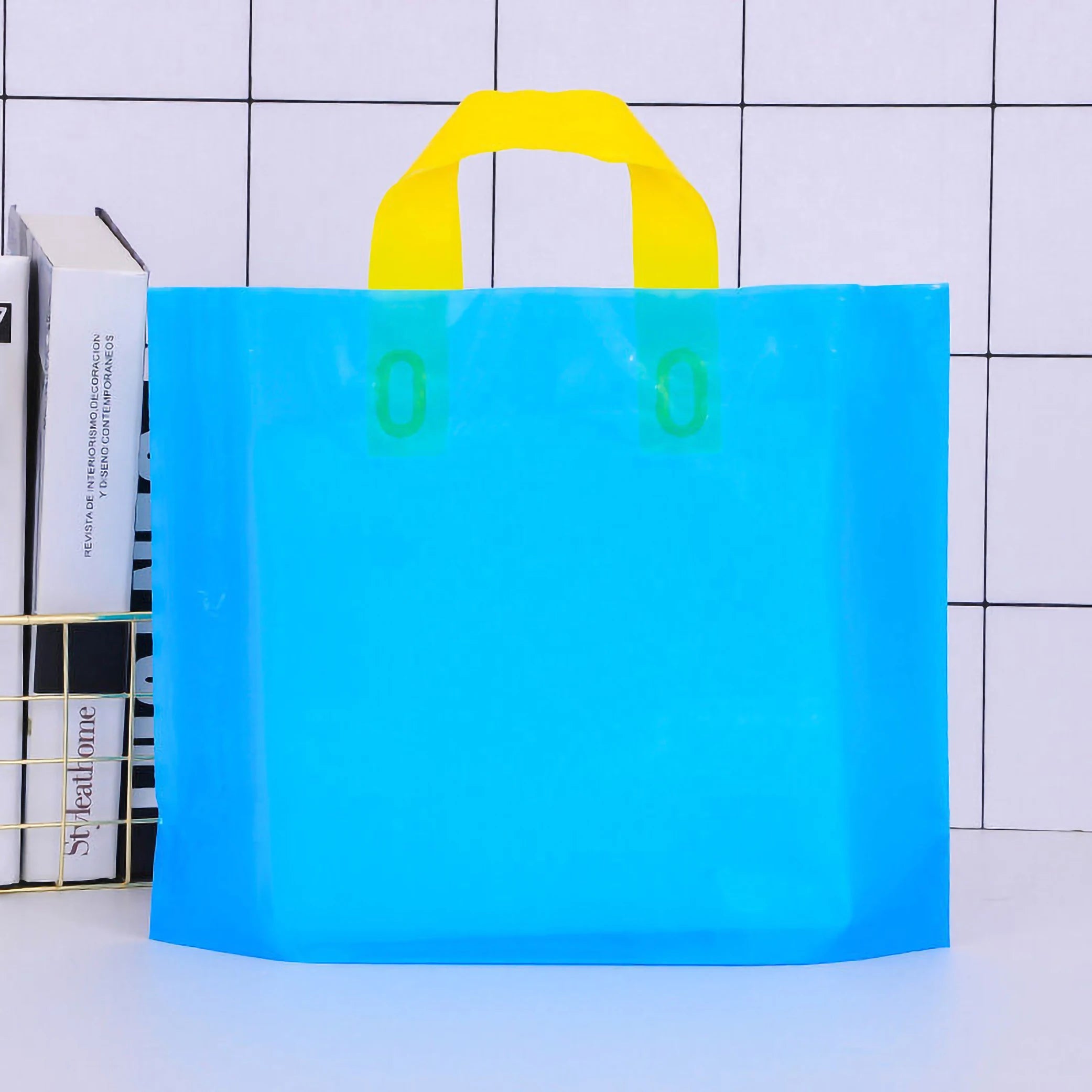 Custom Logo Shopping Bags – 100 Pack