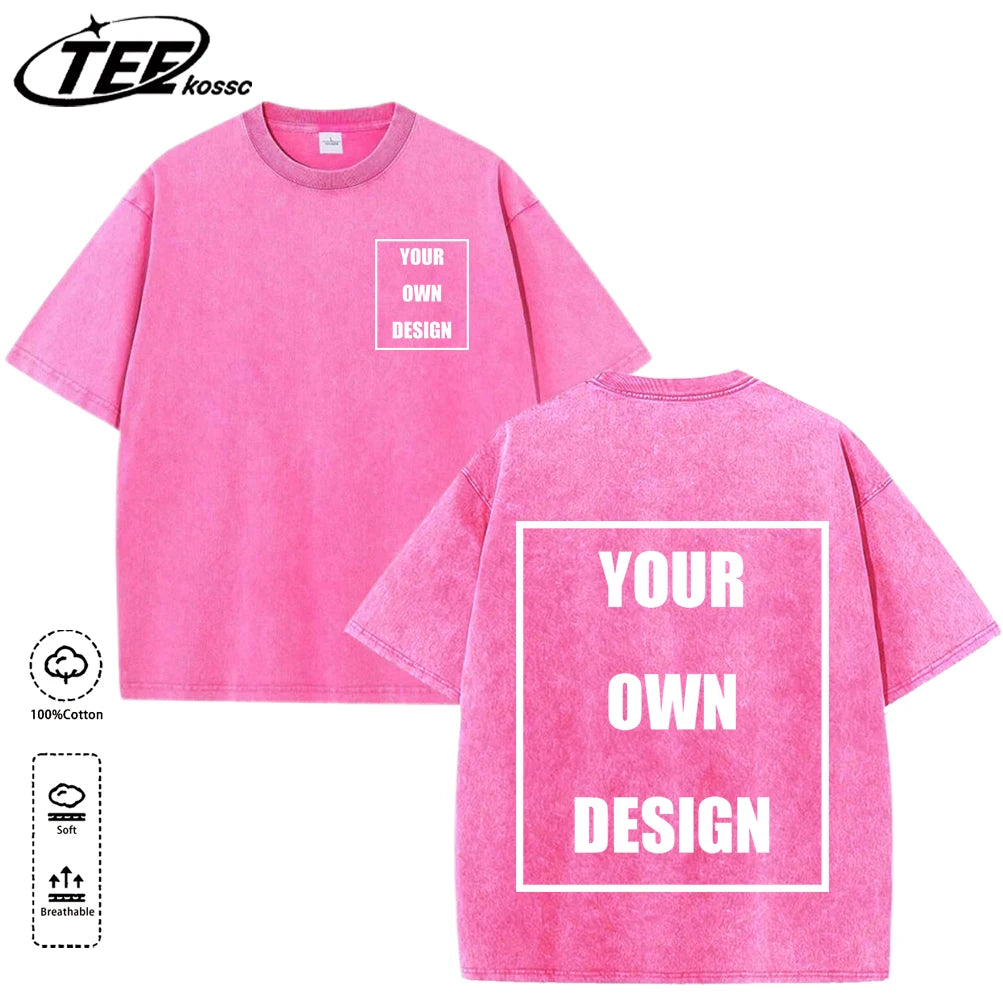 Custom Graphic Snow Wash Unisex T-Shirt