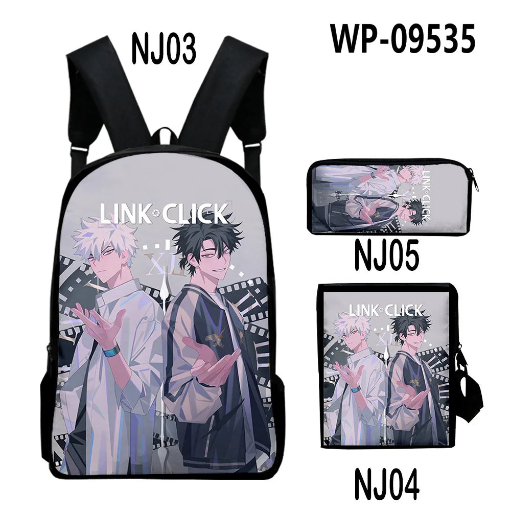 Anime 3D Print Backpack Set
