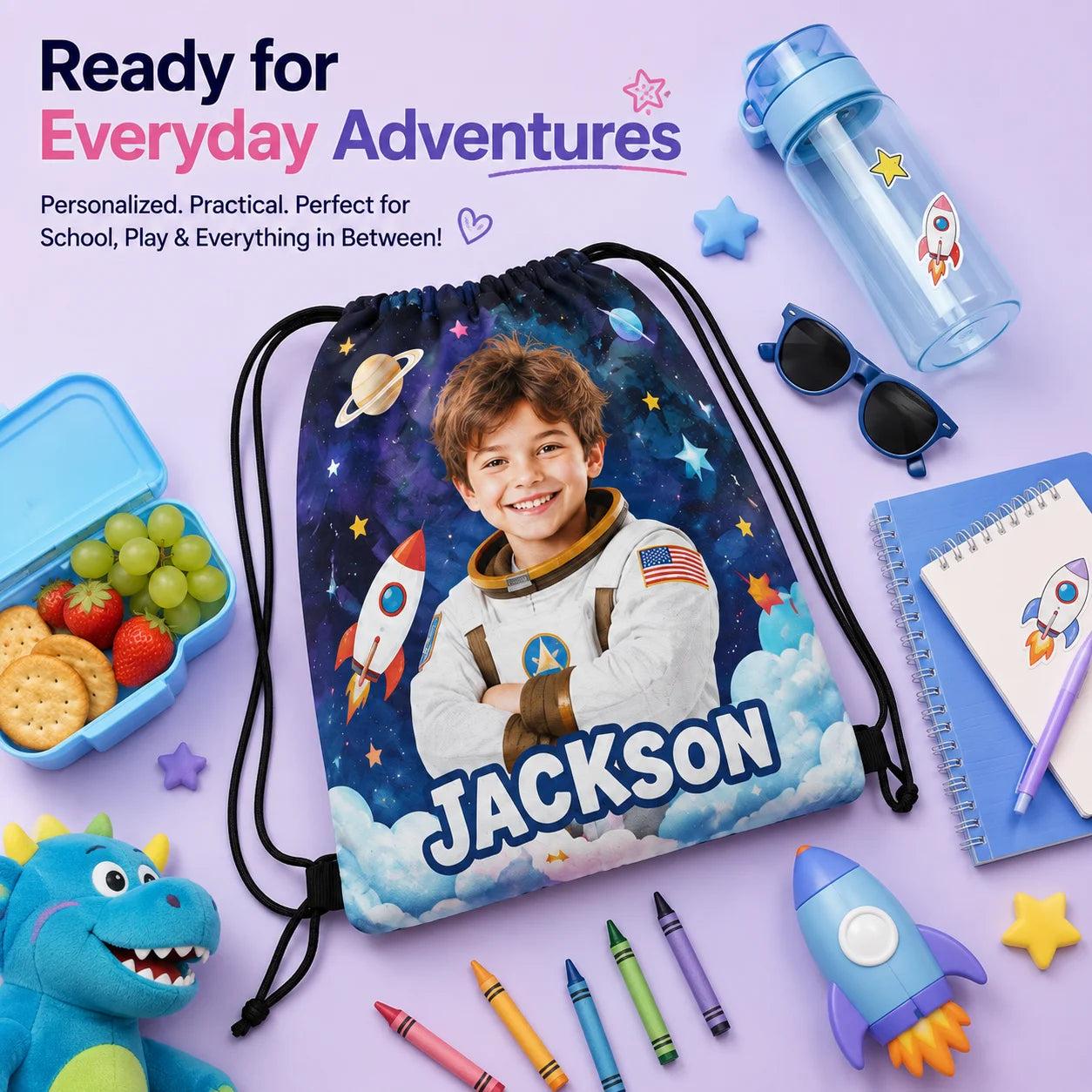 Personalized Kids Drawstring Backpack