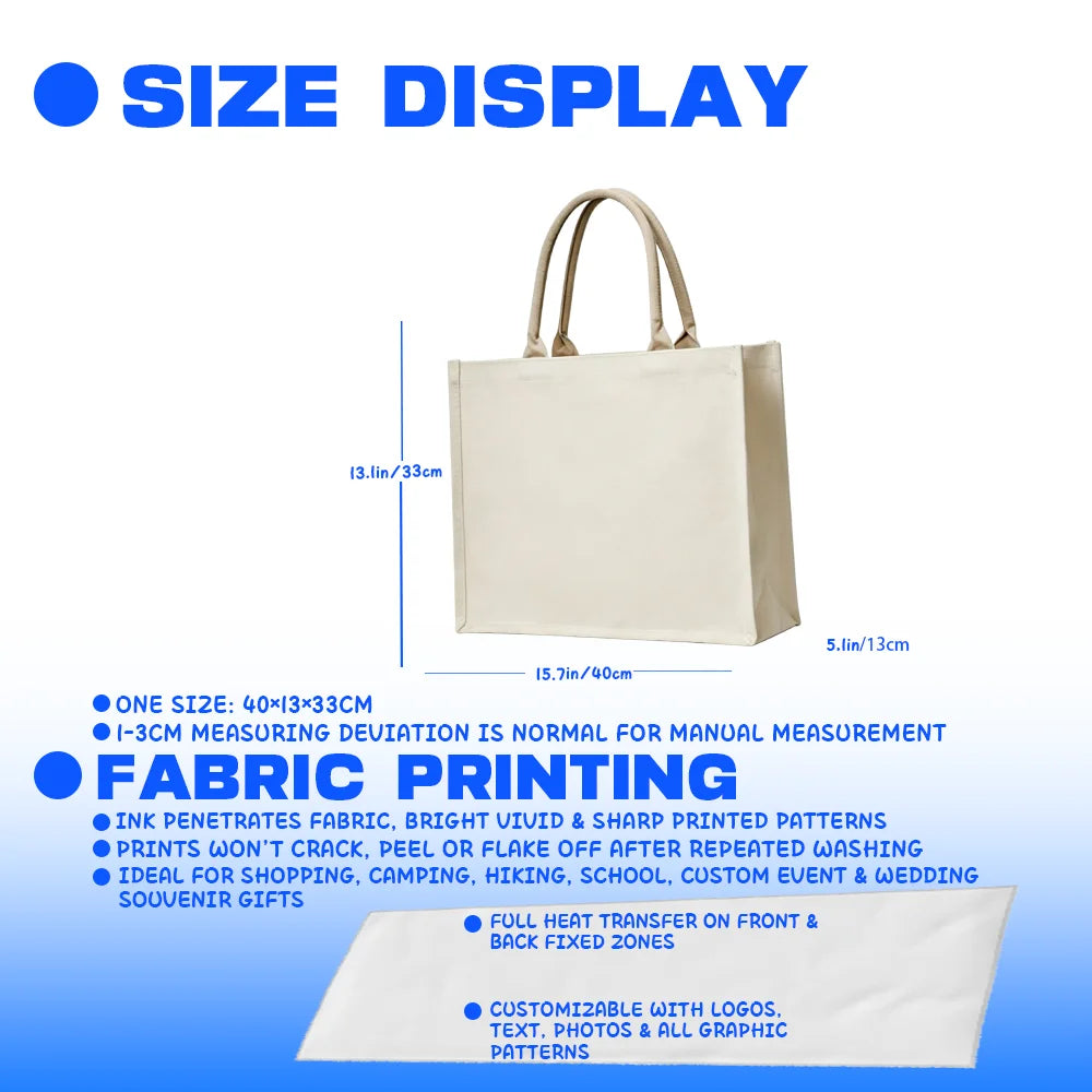 Custom 3D Print Canvas Tote Bag