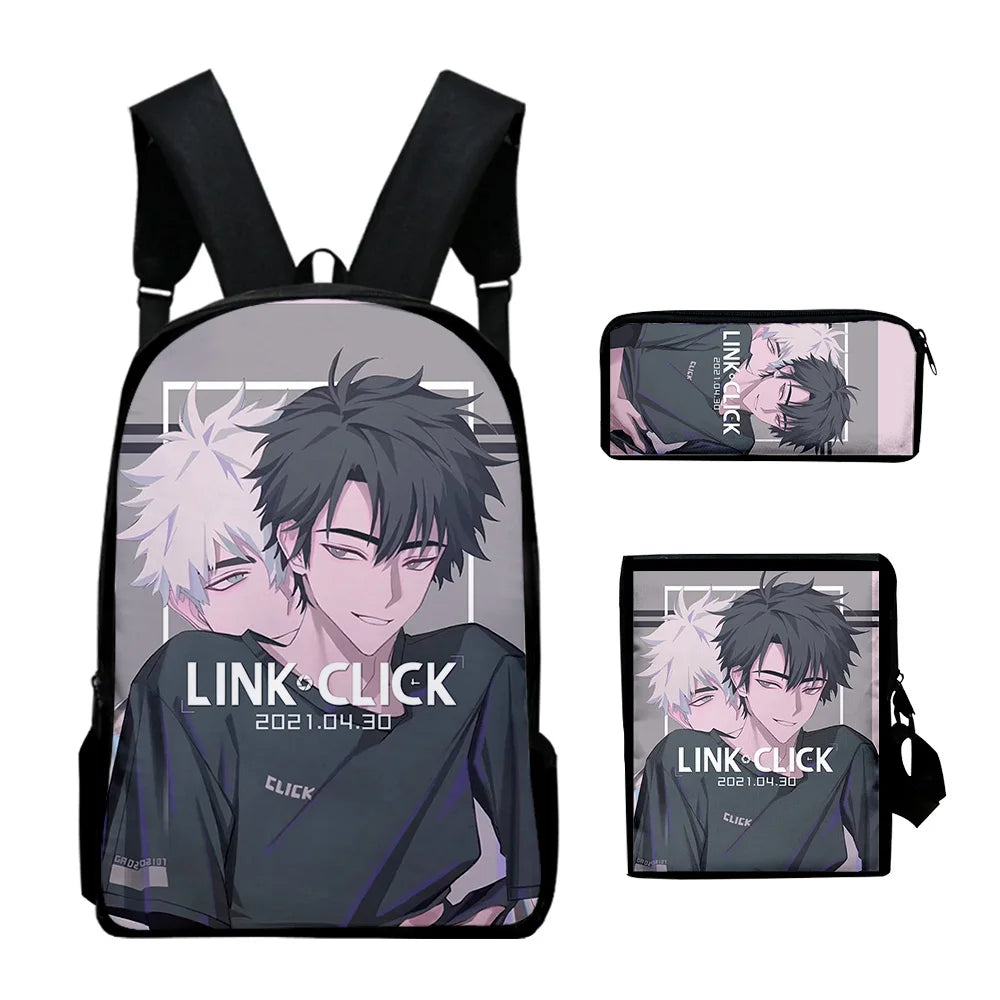 Anime 3D Print Backpack Set