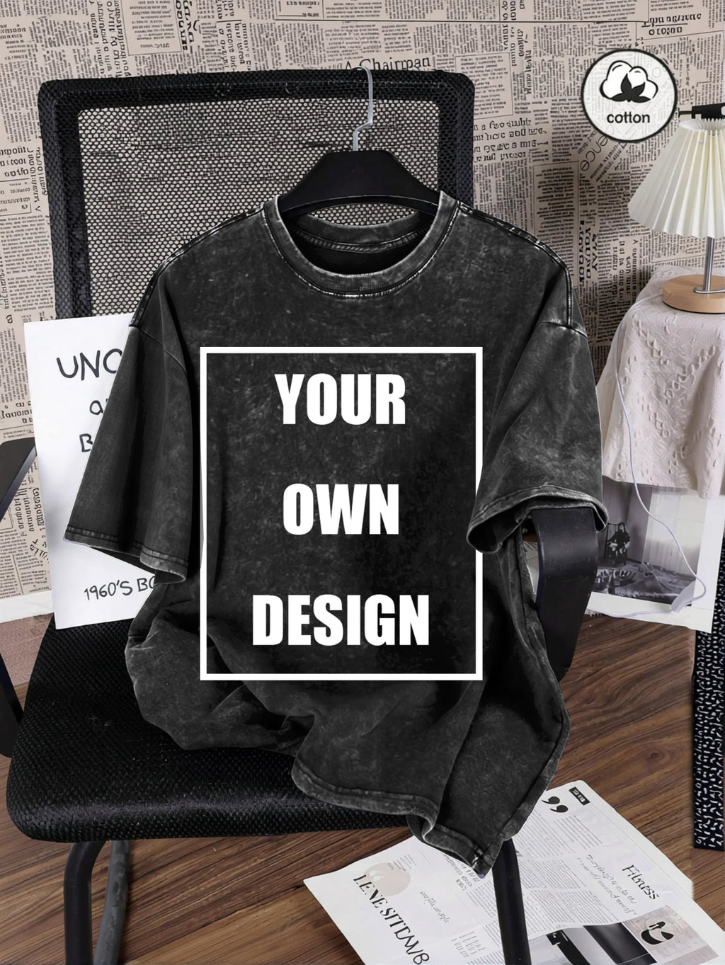 Custom Graphic Snow Wash Unisex T-Shirt