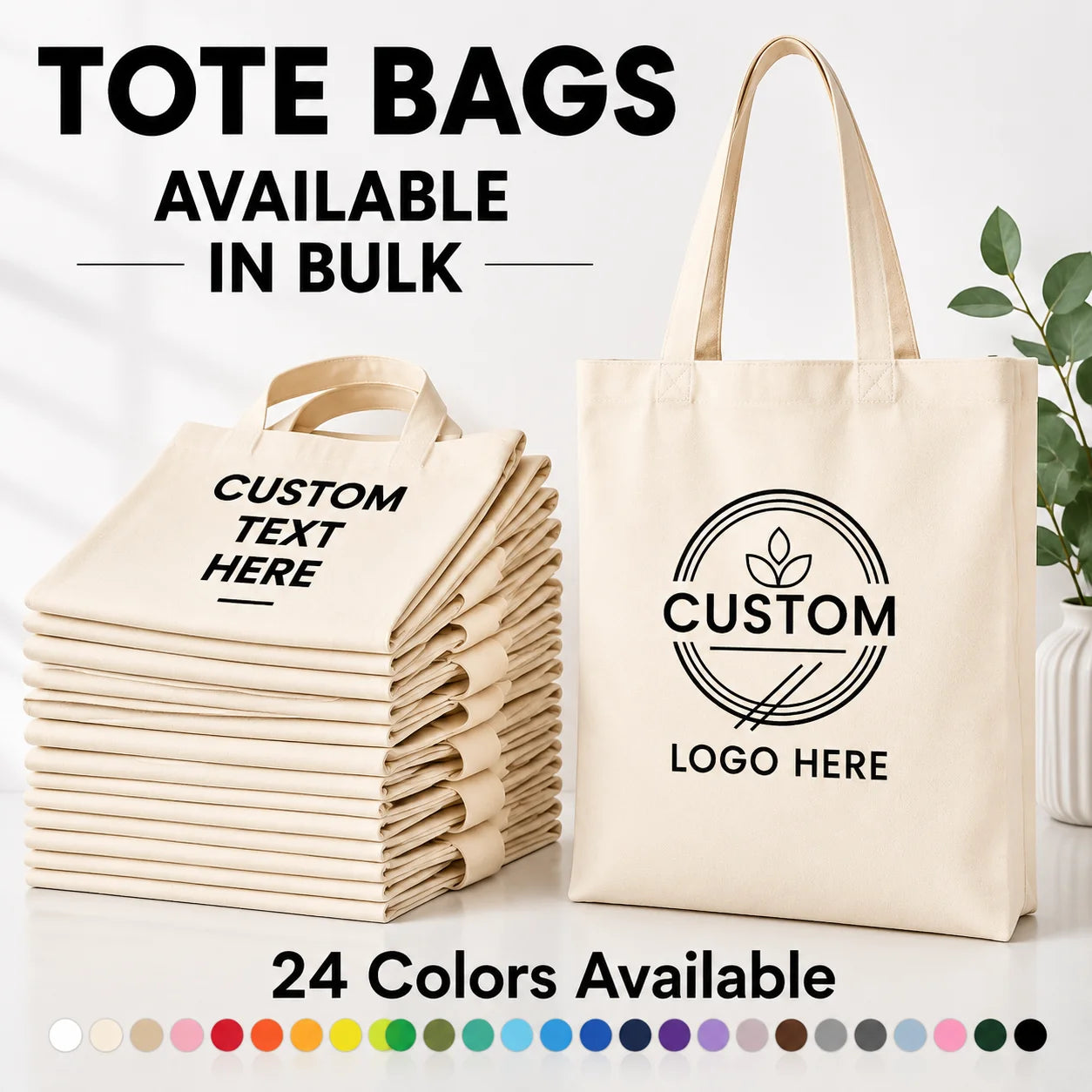 Custom Logo Canvas Tote Bag