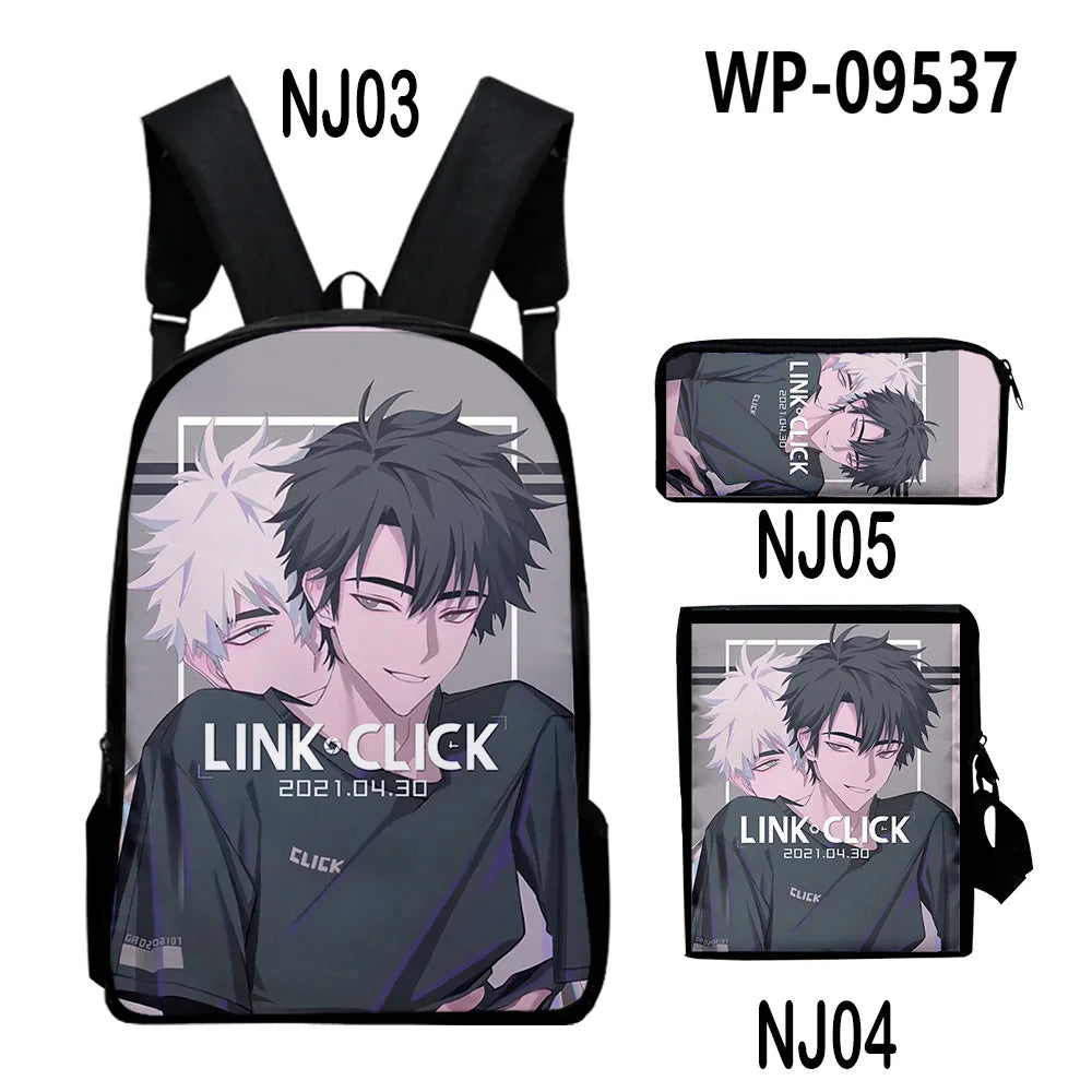 Anime 3D Print Backpack Set