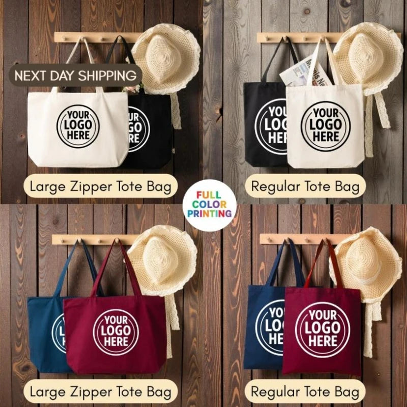 Custom Logo Canvas Tote Bag