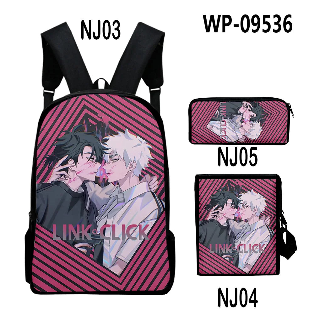 Anime 3D Print Backpack Set