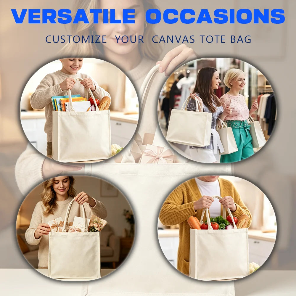 Custom 3D Print Canvas Tote Bag