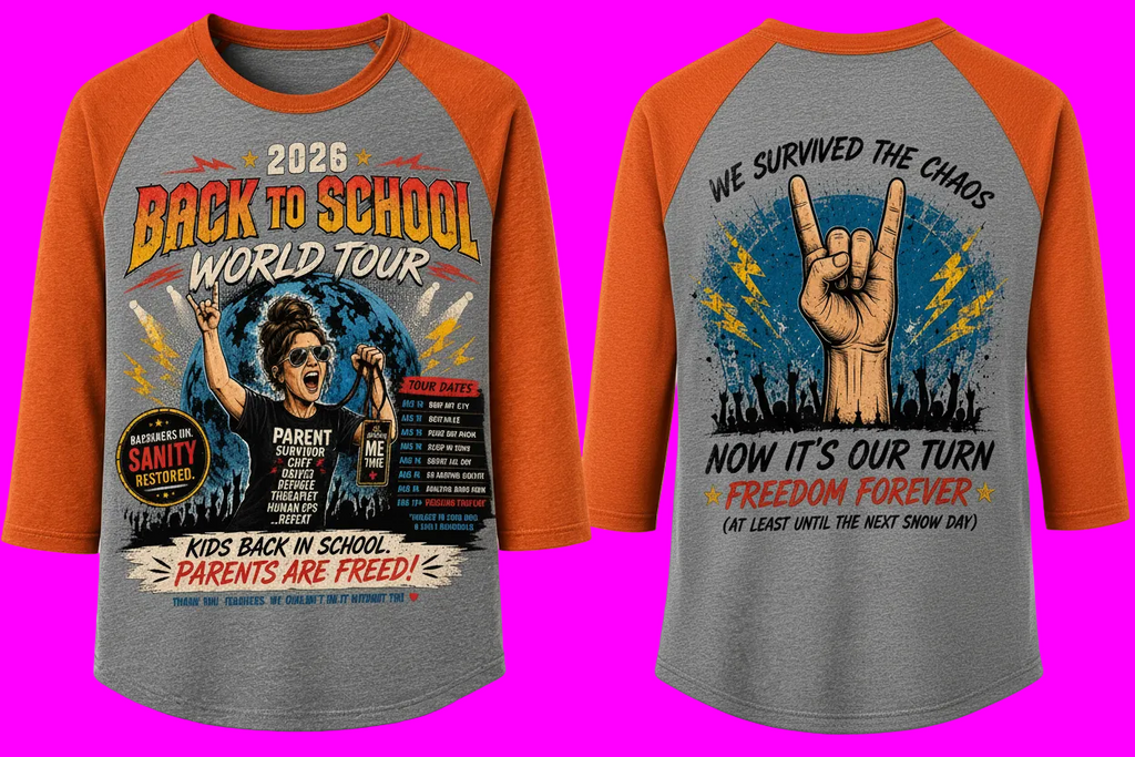 Raglan baseball tee mockup - Back to School World Tour