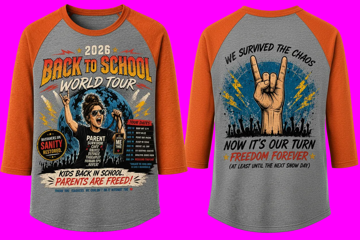 Raglan baseball tee mockup - Back to School World Tour